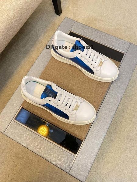 

2021-2020 high -end fashion men 's printed letters comfortable casual shoes breathable leather classic sneakers lace -up low -shoe, Black