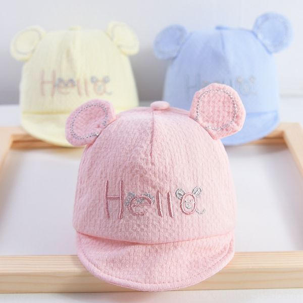

0-3 months old 4 newborn pure cotton sunscreen cap baby cap hat baby sun hat thin cute sunscreen, Blue;gray