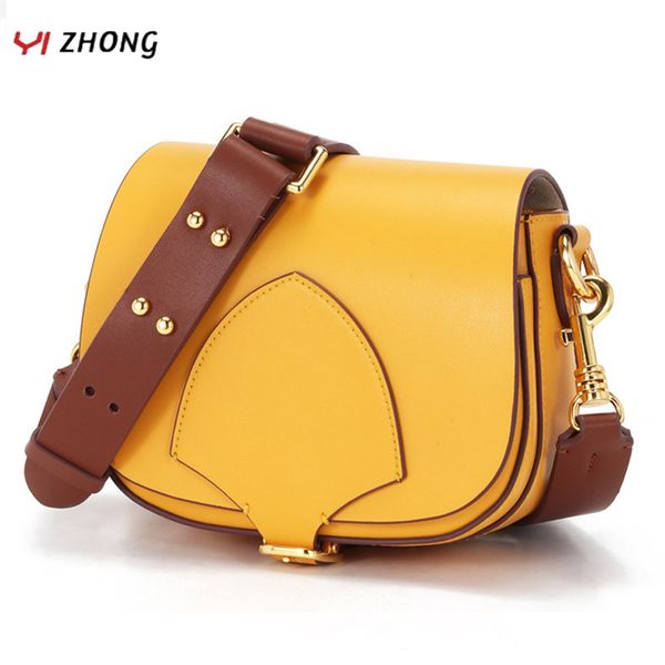 

yizhong luxury натуральная кожа shouder сумка дизайн бренда crossbody сумки для женщин широкий ремень сумка noble сцепления кошелек