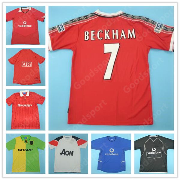 

retro man utd beckham cantona ronaldo rooney jerseysscholes g.neville andy cole chicharito giggs scholes carrick soccer football shirts, Black;yellow