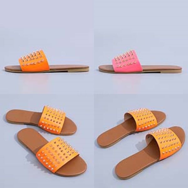 

dener женщины rivet тапочки женского beac трусы stud тапочки non-slip литер повседневный шипы госпредприятия вьетнамка 35-41 l26 # 874, Black