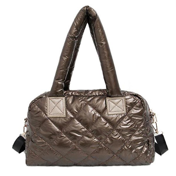 

2020 new shoulder bag cotton space quilted feather bag bale winter casual bag women casual down grillwork handbag warm shoulder bags