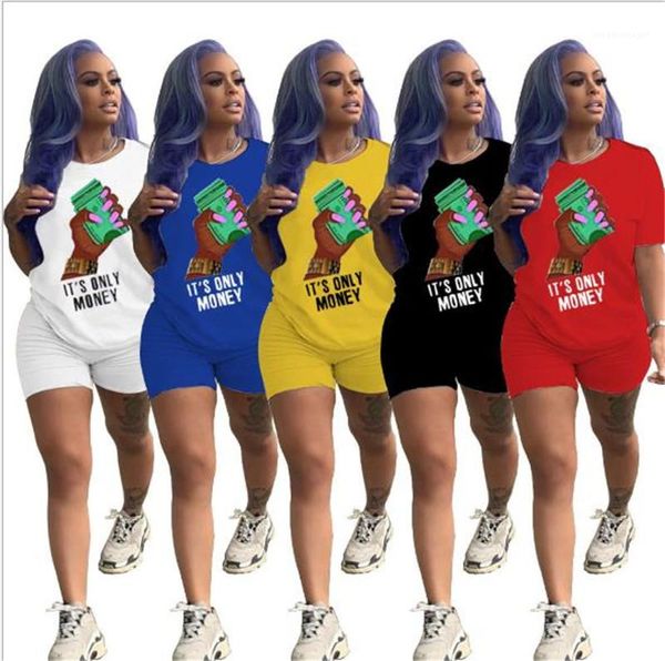 

shorts sets letter 3d print womens tracksuits short sleeve o neck with shorts knee length skinny solid color floral womens, Gray