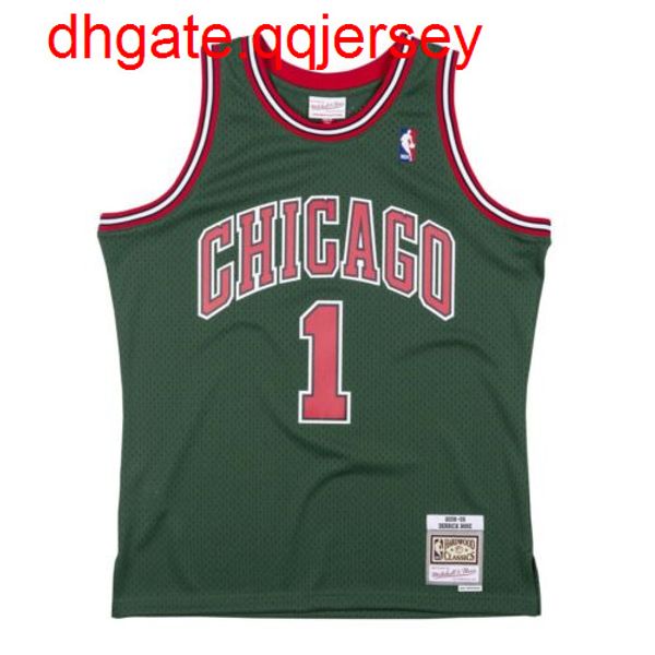 

дешевые derrick rose # 1 mitchell ness майки для баскетбола зеленый 2008-09 джерси отсылок вест прошитой, Gray