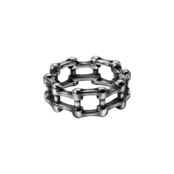 

твердая из нержавеющей стали кубинского link кольца micro chain link кольцо hip hop простого дизайн кольцо для пар, Silver