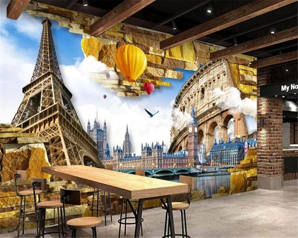 

3d p wallpaper eiffel tower roman ancient city 3d mural background wall digital printing hd decorative beautiful wallpaper