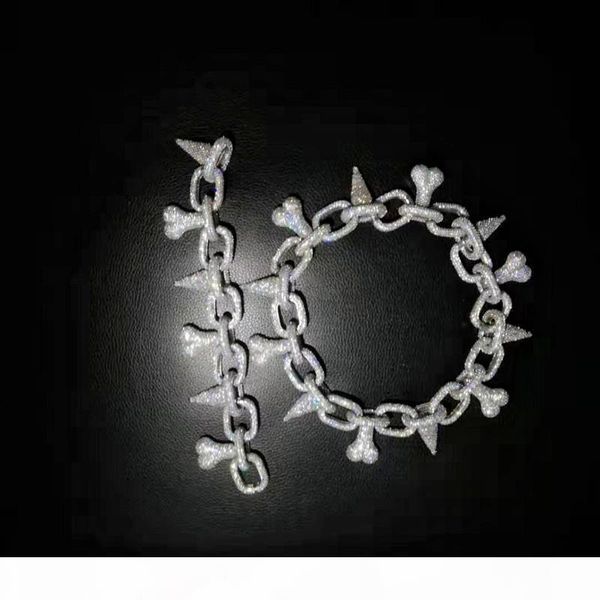 

iced out цепи hip hop bling chains jewelry мужчины роскошная браслеты алмазный браслет браслет hiphop для любви рэппер аксессуары, Silver