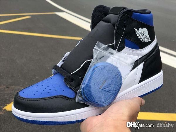 

est air authentic 1 high og retro game royal basketball shoes black toe men sports sneakers with box