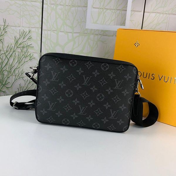 

leather mens bag luxury design crossbody bags trend shoulder bags zipper wallet purses men messenger bag with origin box