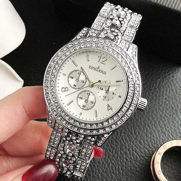 

2020 нового люкс серебро часы женщина bling diamonds мода часы женского оригинал лучшей марка женских часы, Slivery;brown