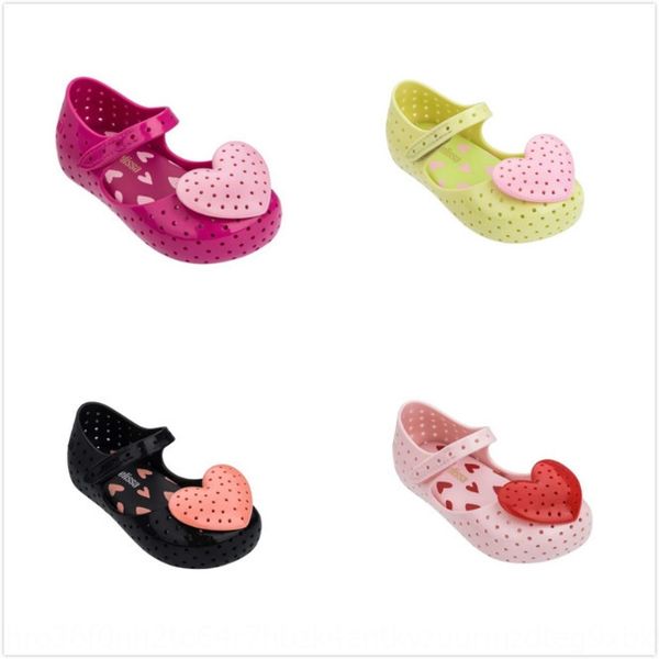 

melisa love with er tong bao the same style cute children's baotou hole shoes korean children's jelly shoes beach anti-skid, Black;red