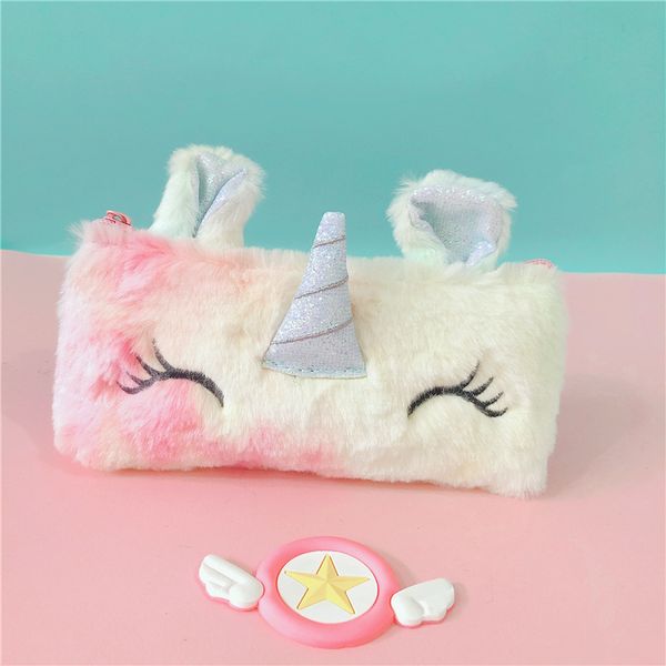 

лучшие продажи новых unicorn unicorn красочный плюшевый пенал student пенал портмоне на заказ