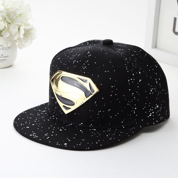 

korean new superman couple metal baseball cap baseball cap iron brand flat edge hip-hop hip-hop hat, Blue;gray