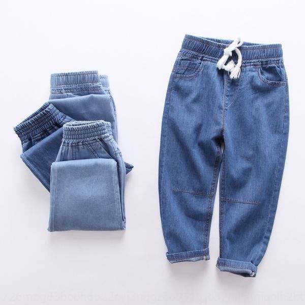 

qwxxg children's denim anti-mosquito pants 2020 spring panty panty and summer new korean style boys and girls thin soft baby children&#, Blue