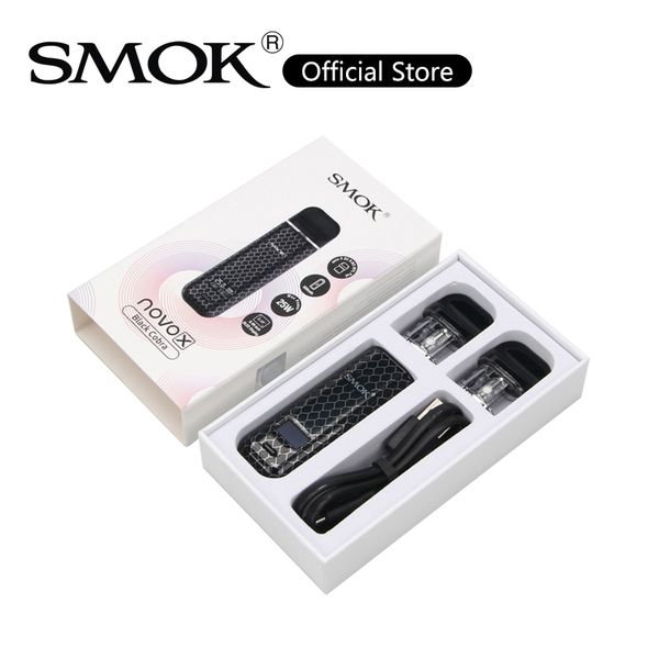 

SMOK Novo X Pod Kit 25W VW Vapor Device Built-in 800mAh Battery 2ml Meshed Pod 0.8ohm DC MTL Cartridge For Excellent Flavor 100% Original