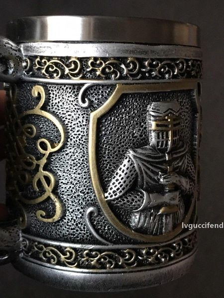 

medieval templar crusader knight mug suit of armor knight of the cross beer stein tankard coffee cup t200525