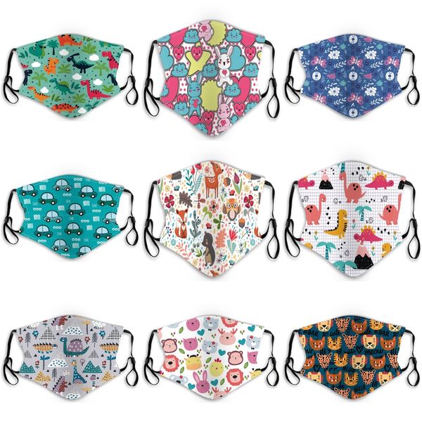 

kids mask with breathing valve filter pm2.5 cotton face mouth mask dustproof protective mask cartoon face masks washable#898