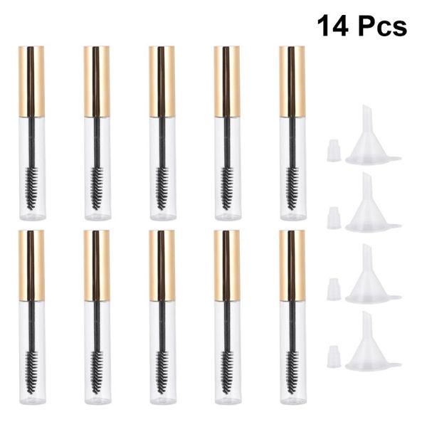 

10pcs mascara bottle empty refillable bottles portable eyelash growth liquid storage container for home travel with 4pcs funnel