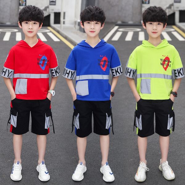 

hc7xx одежда мальчиков детские детские и boyssummer износ костюм 2020 новый летний западный стиль красивый спортивный короткий рукав корейск