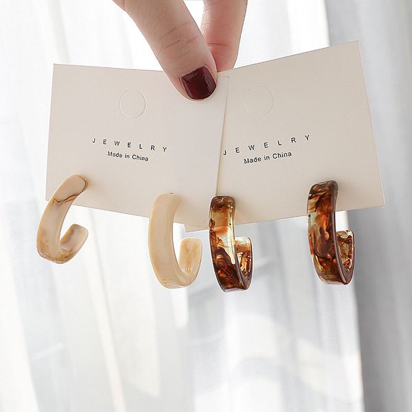 

fashion temperament contracted retro earring cream-colored geometric c shape earrings design earrings, Golden;silver
