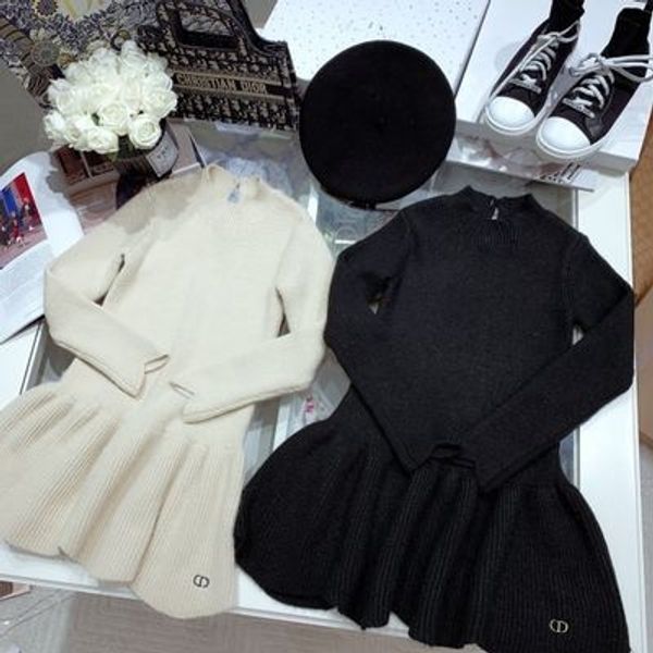 

ym2625 (straight hair) autumn 2020 new parent-child two-color petal wool dress skirt knitted lady wool dress, Blue