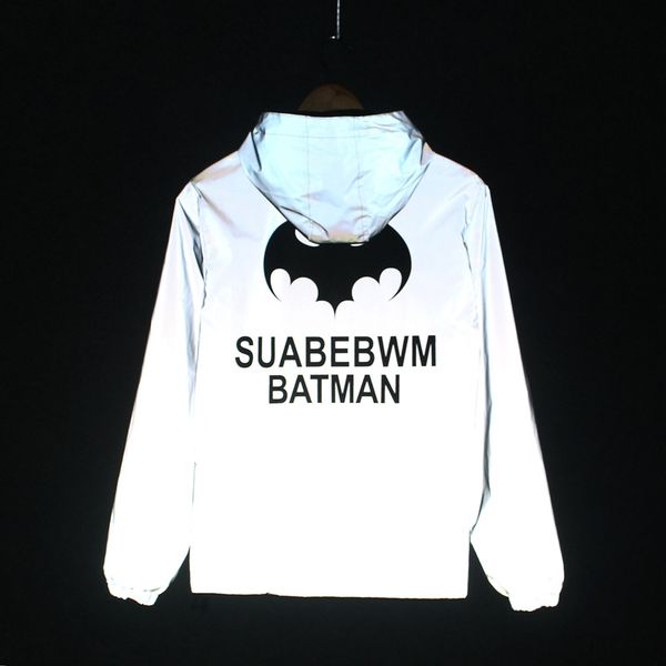 

y6qan fashion brand windbreaker luminous glowing autumn trench coat reflective clothes men's coat student class clothes fluorescent lum, Tan;black