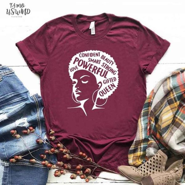 

girl power queen print women tshirt cotton casual funny t shirt gift for lady yong girl tee drop ship s 757, White