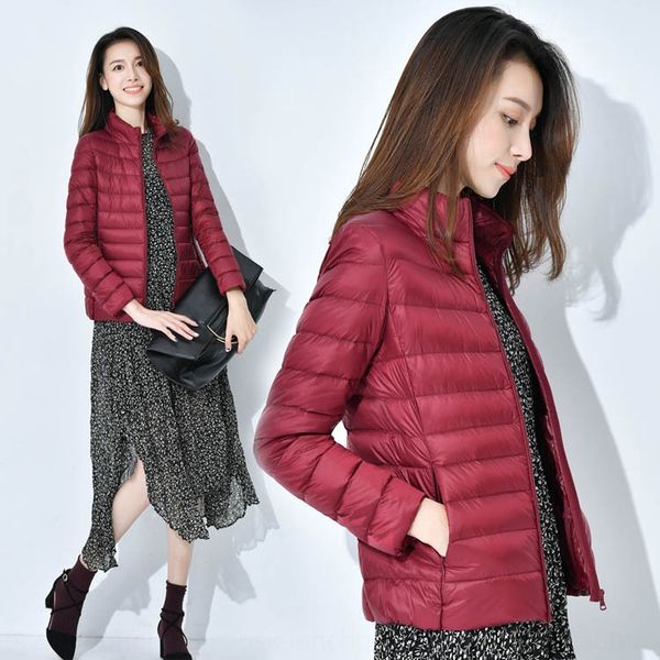 

bfzwy special price 2020 autumn new women's korean style solid color slim fit large size light and thin stand collar coat jacket down j, Black