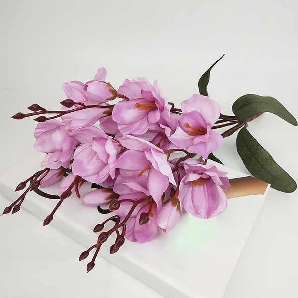 

white fabric magnolia flowers bouquet for new year home party decor winter 45 cm artificial flowers for wedding supplies