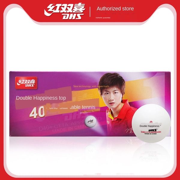 

red double happiness d40 + one-star training match white table tennis table tennis yellow