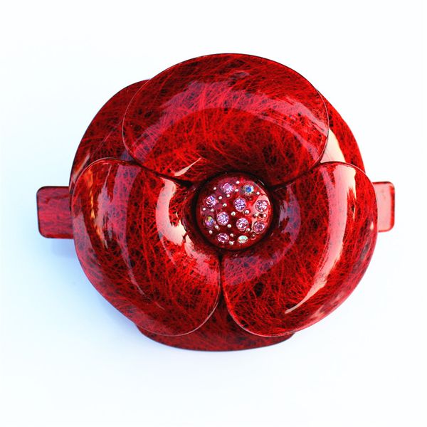 

new summer camellia acrylic hair barrettes flower snap clip with rhinestone as5081, Golden;silver
