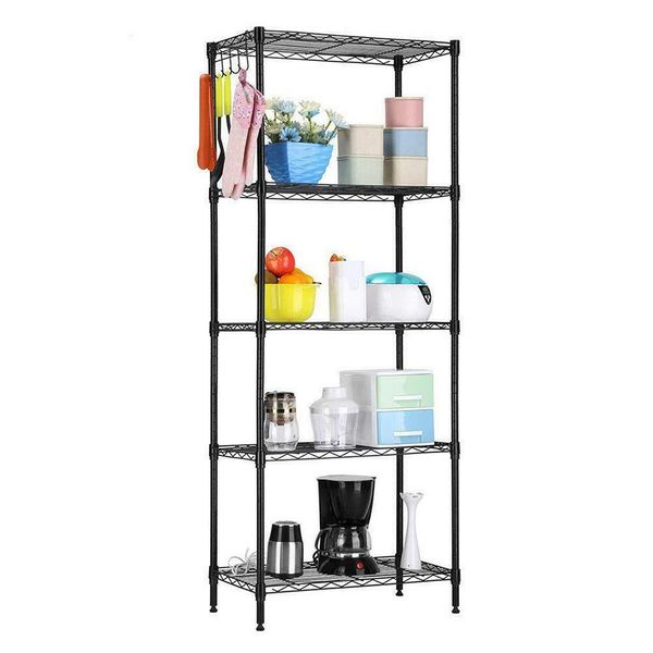 

60"x22"x12"heavy duty 5 layer wire shelving rack adjustable shelf storage holder