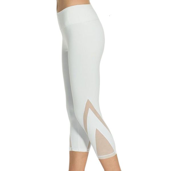 

women mesh legging fitness sporting pants stretch mid calf trousers high waist push up skinny jegging ropa deportiva yj, Black