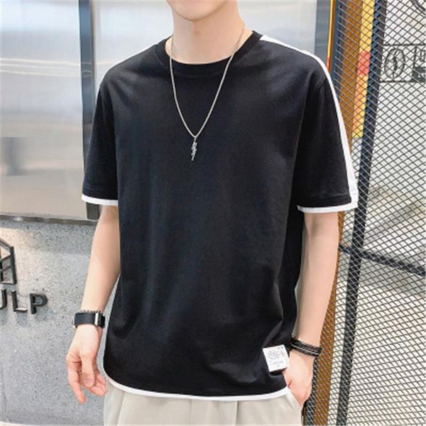 

человек вокруг шеи повседневных футболки тенденции моды лето сплошного цвета тройник с коротким рукавом одежда дизайнер новой мужской сыпучи, White;black
