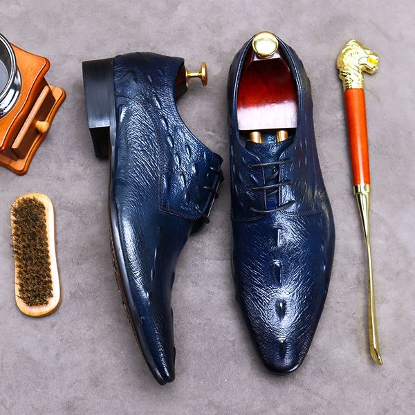 

powerful2020 fish summer fashion pattern british formal wear business men's leather large size shoes for, Black