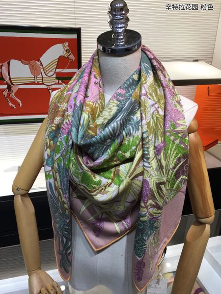 

sintra garden square designer scarf bucket hat hats baseball cap women luxury designer scarves silk designer head scarf 2020 new, Blue;gray