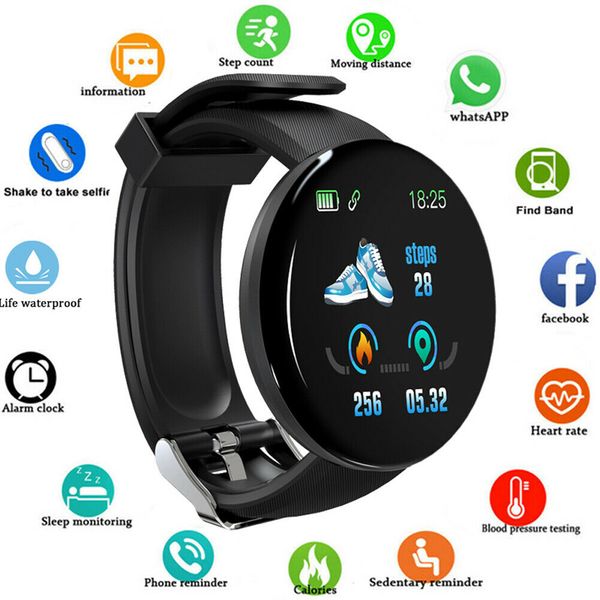 

new round screen smart watch color screen bracelet sports pedometer sleep monitoring heart rate sports bracelet for android ios cell phone