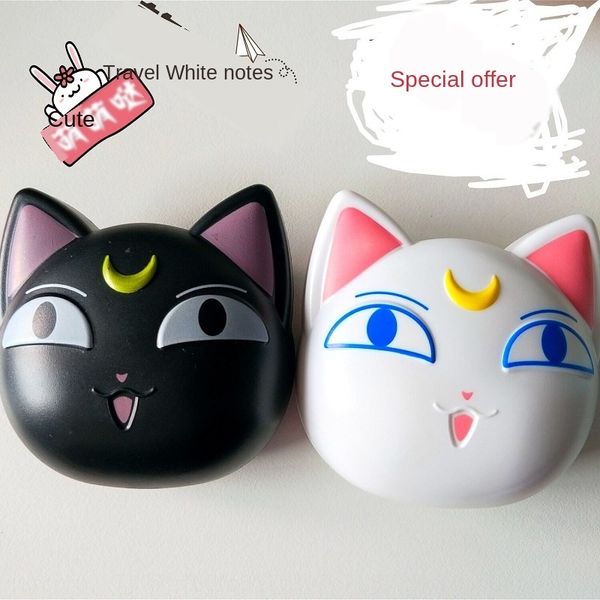 

new exposed cat invisible case case nursing glasses glasses contact lenses care box black and white cat contact lenses box 9025, Blue