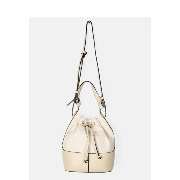 

shoulder bags ins simple color matching bucket bag net red ribbon canvas messenger handbag