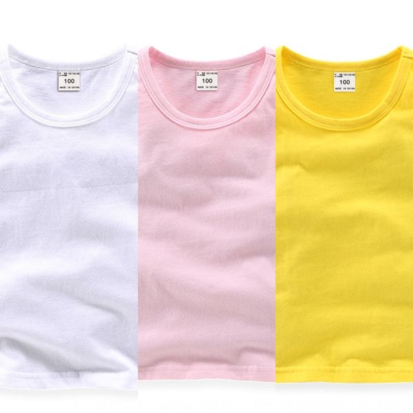 

children's i-shaped vest vest candy cotton casual base shirt sweat-absorbing candy solid color sleeveless undershirt for children, Blue