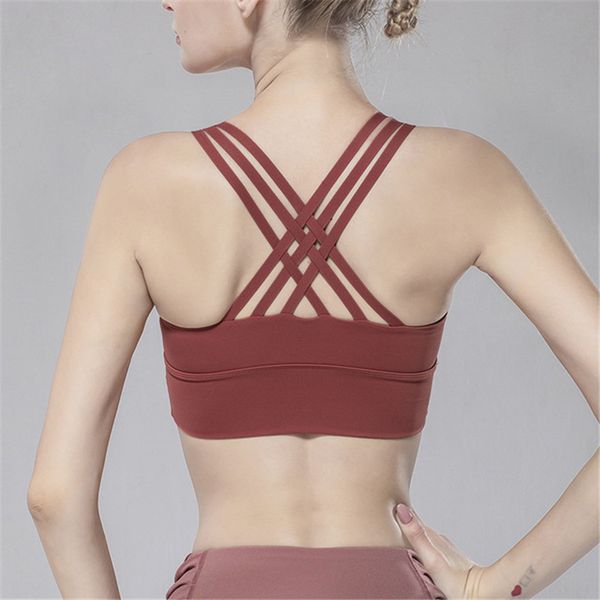 

2020 спорт top vest bra strap противоударный high impact push up бесшовные crop top женщины gym упражнения йога спортивная активный vest, White;black