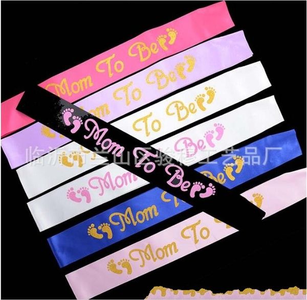 

mom to be girdle baby birthday party etiquette belt monolayer gold powder printing shoulder strap colorfast 2 1jm d2