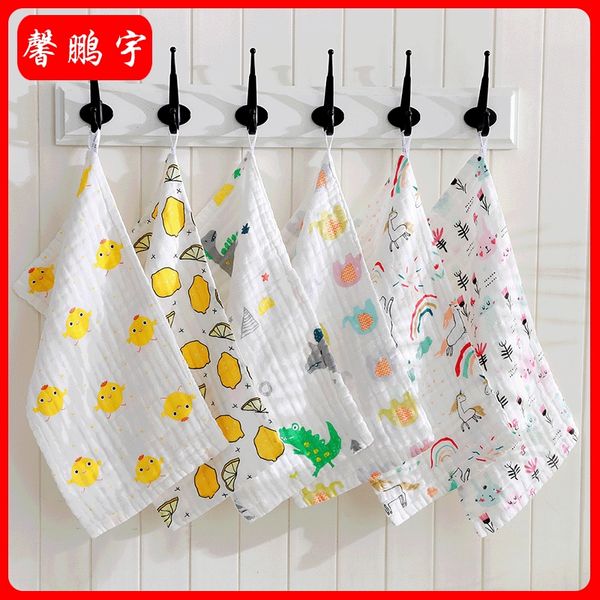 

марлевые шестислойного чистый хлопок марля ребенок полотенце 25 * 50 высокой плотность печатного мультфильм лицо стирка ежедневно полотенце