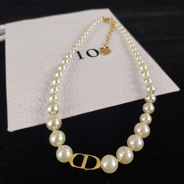 

new pearl cd письмо ожерелье высокого качества жемчужное ожерелье женщин jewelryluxurious no box, Silver