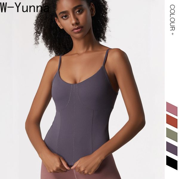 

w-yunna new fitness sports bra adjustable strape long sling backless yoga bra nylon fitness tank for women, Red;black