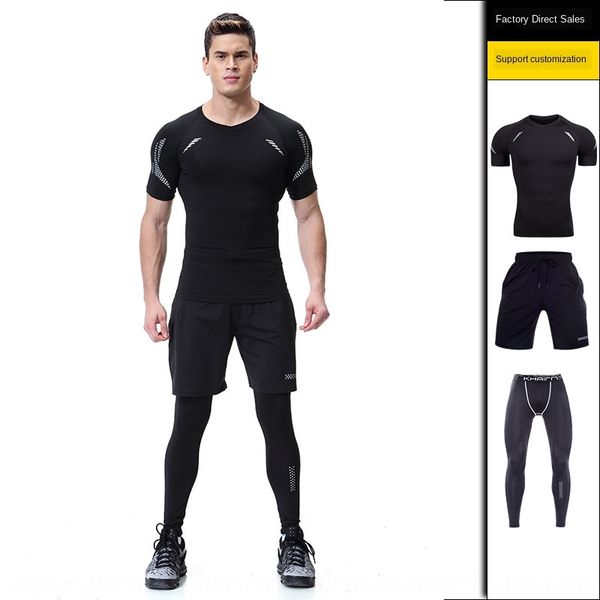 

rjpzu трех частей фитнес костюм мужской черный плотный быстросохнущие одежды тренажерный зал дышащий обучение трех частей фитнес костюм мужс, White;black