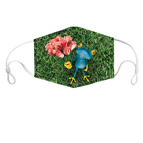 

new arrival floral printed face mask for kids custom designer cloth face mask cute frog printting face mask