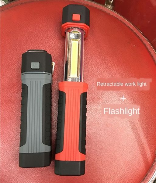 

многофункциональный телескопический работа светодиодная лампа изюминкой cob пластик лампа с фонариком инструмента магните фонарик инструмент