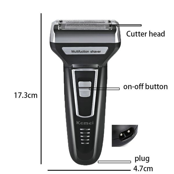 

2016 kemei 6658 3 in 1 electric shaver rechargeable nose hair trimmer razor professional shaving machine use safe men face care tools ohhif