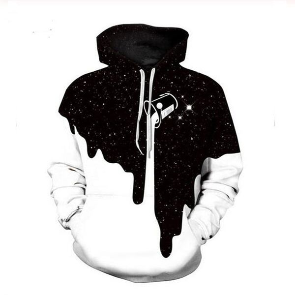 

mens designer space galaxy milk dripping hoodies sweatshirts 3d print sweatshirt hoodie men/women clothing aa0356, Black